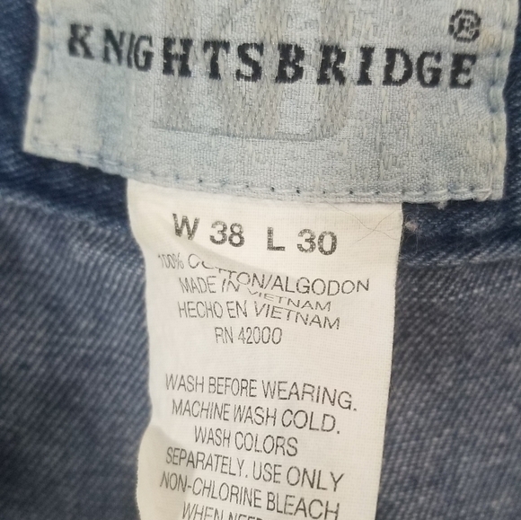 Knightsbridge Denim Jean's. Medium Wash. Waist 38" Length 30". - Picture 5 of 5